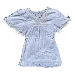 Vtg Y2K Jo Lee Fringe Flowy Summer / Spring Dress